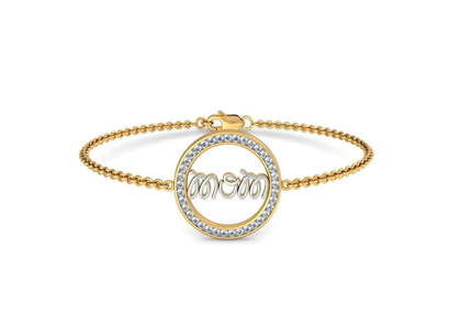 Gold Plated CZ Studded Mother's Day bracelet